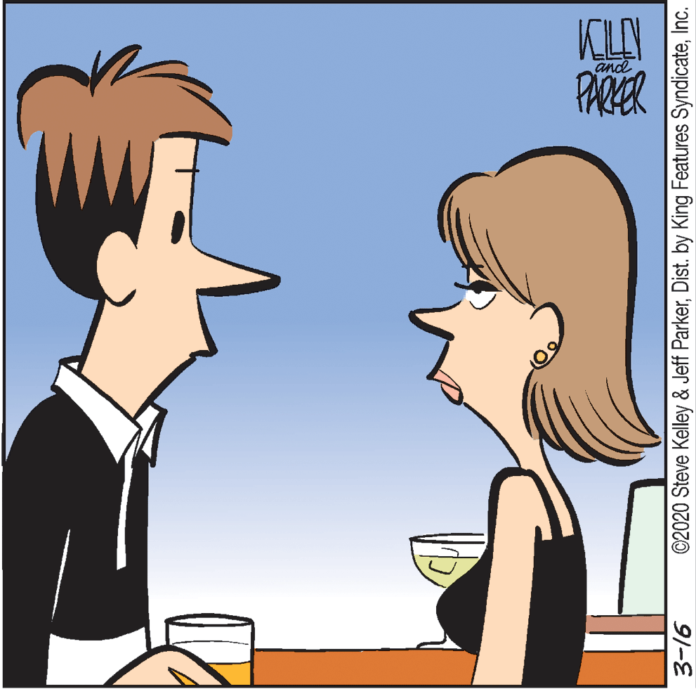 Conversation OCR: KLAY PAZER and ©2020 Steve Kelley & Jeff ParkerInc. 91- KLAY PAZER and ©2020 Steve Kelley & Jeff ParkerDist. by King Features SyndicateInc. 91-