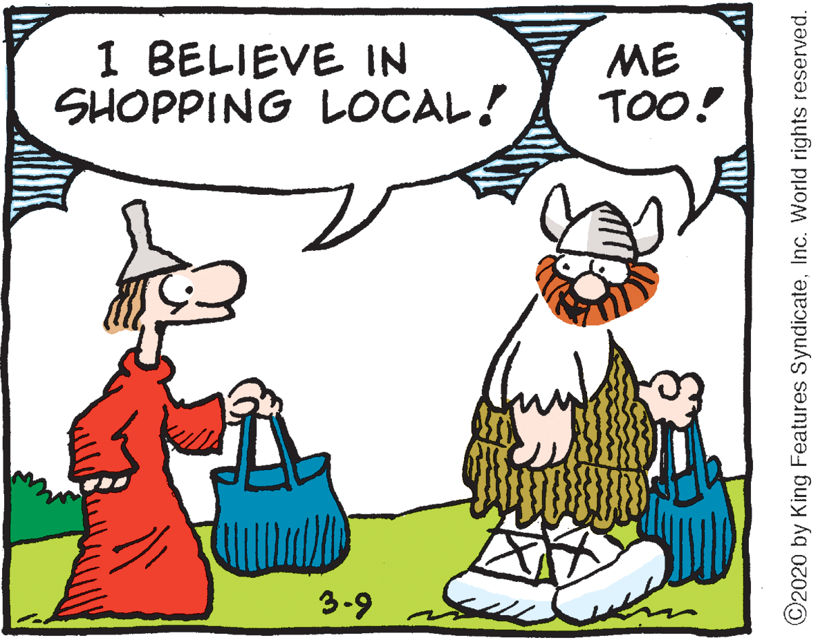 Handwriting OCR: I BELIEVE IN SHOPPING LOCAL! ME TOO! 3-9 ©2020 by King Features SyndicateInc. World rights reserved. I BELIEVE IN SHOPPING LOCAL! ME TOO! 3-9 ©2020 by King Features SyndicateInc. World rights reserved.