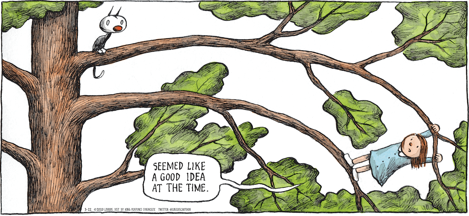 Woody plant OCR: MACANUDO SEEMED LIKE A GOOD IDEA AT THE TIME. LINIERS MACANUDO SEEMED LIKE A GOOD IDEA AT THE TIME. LINIERS