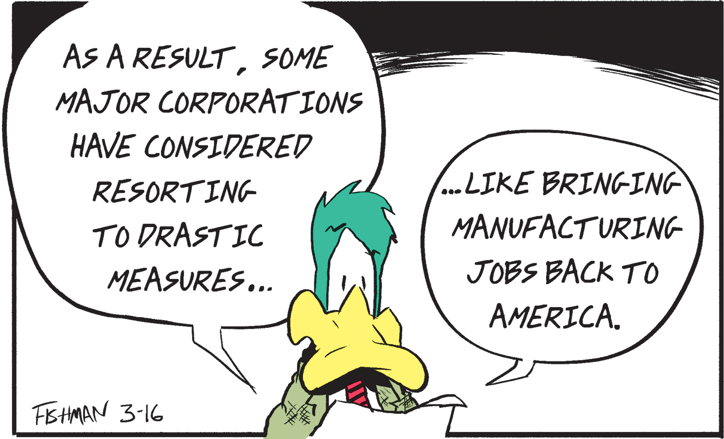 Handwriting OCR: As A RESULTSOME MAJOR CORPORATIONS HAVE CONSIDERED RESORTING ..LIKE BRINGING TO DRASTIC MANUFACTURING MEASURES... JOBS BACK TO AMERICA. FISHMAN 3-16 As A RESULTSOME MAJOR CORPORATIONS HAVE CONSIDERED RESORTING ..LIKE BRINGING TO DRASTIC MANUFACTURING MEASURES... JOBS BACK TO AMERICA. FISHMAN 3-16