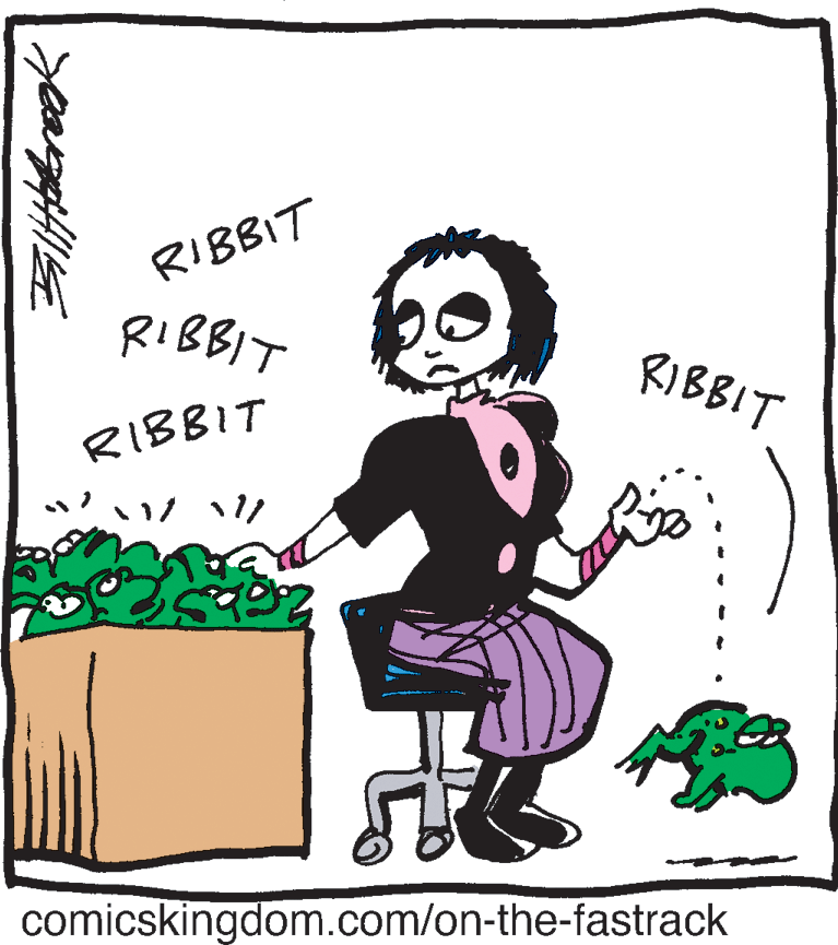 Humour OCR: RIBBIT RIBBIT RIBBIT RIBBIT comicskingdom.com/on-the-fastrack RIBBIT RIBBIT RIBBIT RIBBIT comicskingdom.com/on-the-fastrack