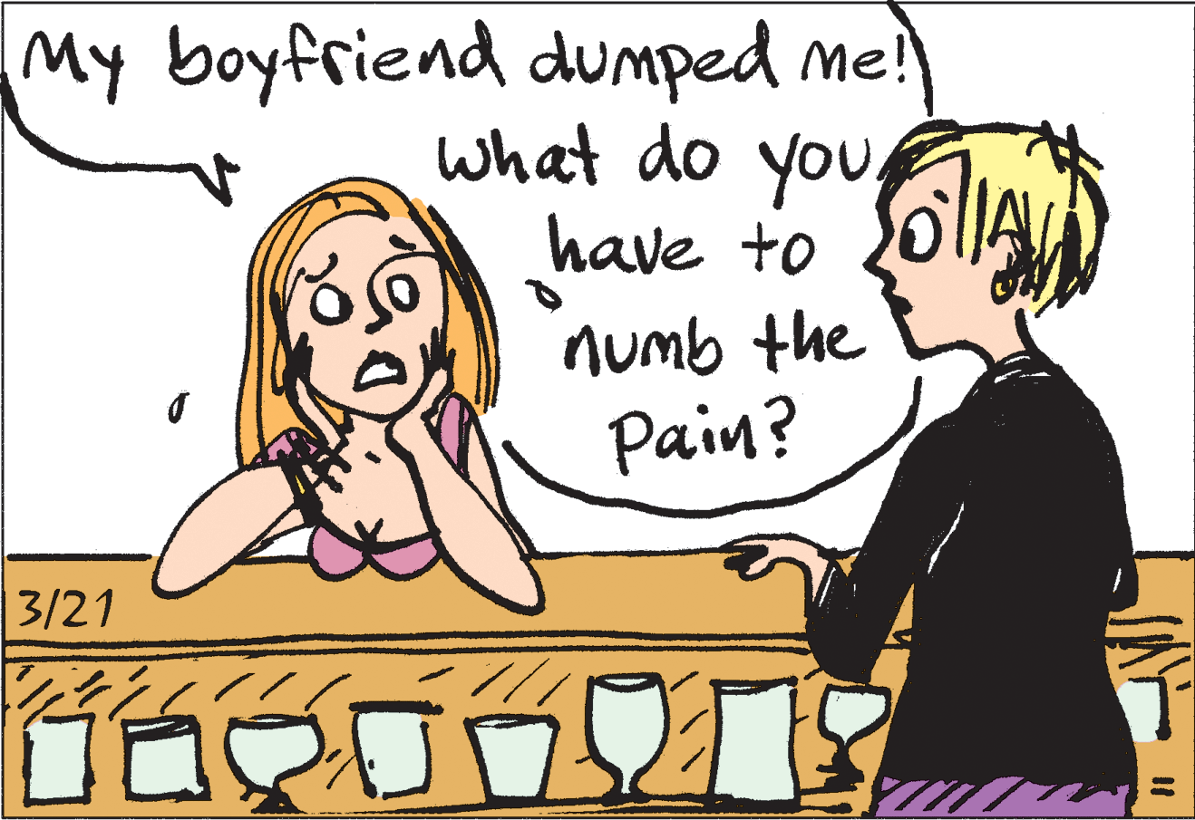 Organism OCR: My boyfriend dumped me! what do youhave to ollA numb the Pain? 3/21 My boyfriend dumped me! what do youhave to ollA numb the Pain? 3/21