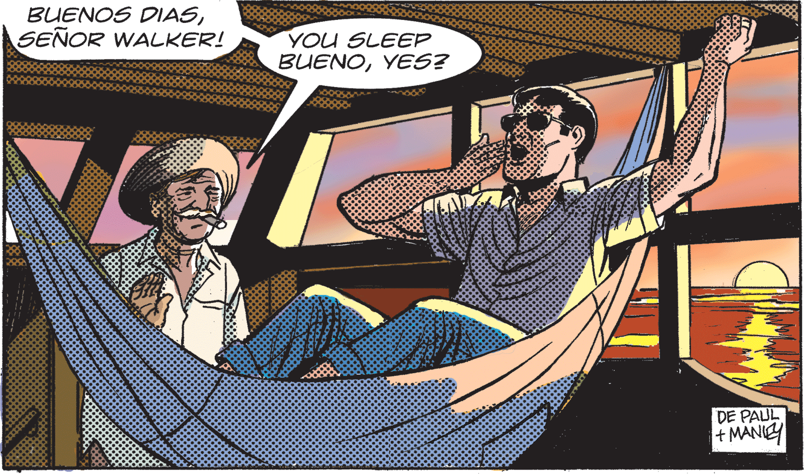 Fictional character OCR: BUENOS DIASSEÑOR WALKER! YOU SLEEP BUENOYES? ????? DE PAUL + MANIE BUENOS DIASSEÑOR WALKER! YOU SLEEP BUENOYES? ????? DE PAUL + MANIE