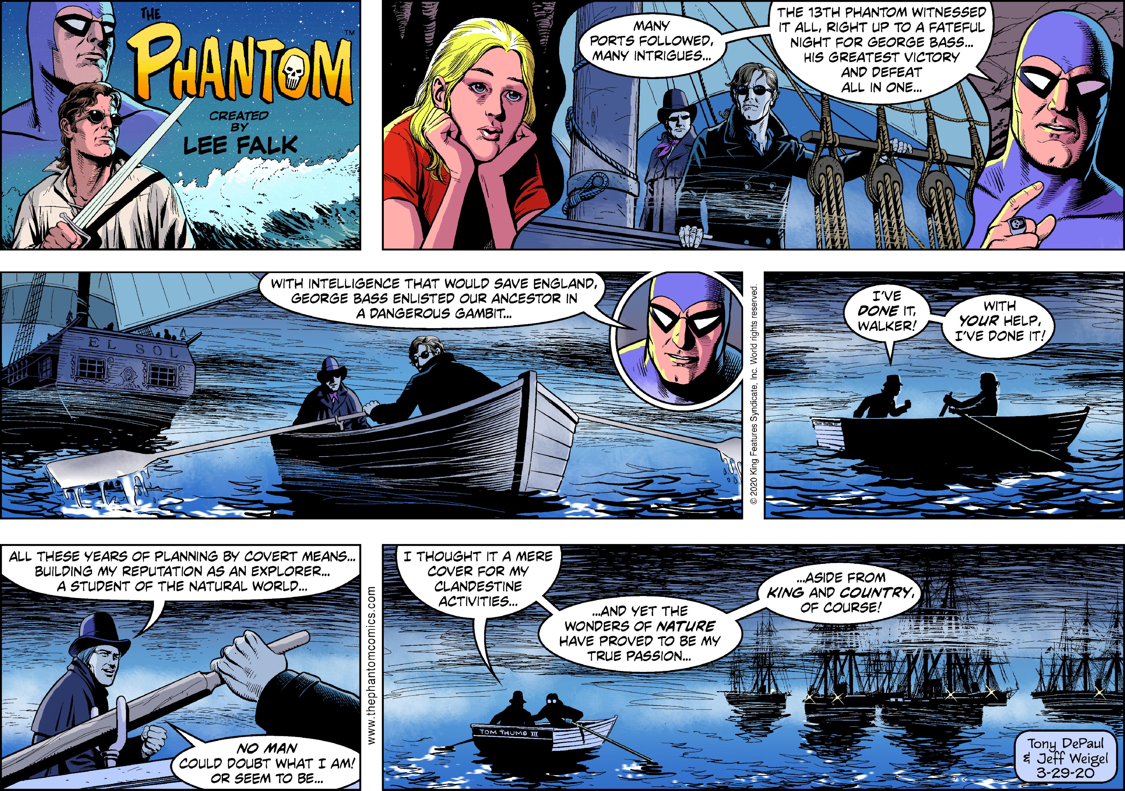 Font Faces (5) OCR: THE MANY PORTS FOLLOWEDMANY INTRIGUES. THE 13TH PHANTOM WITNESSED IT ALLRIGHT UP TO A FATEFUL NIGHT FOR GEORGE BASS. PHANTOM HIS GREATEST VICTORY AND DEFEAT ALL IN ONE. CREATED BY LEE FALK WITH INTELLIGENCE THAT WOULD SAVE ENGLANDIVE GEORGE BASS ENLISTED OUR ANCESTOR IN A DANGEROUS GAMBIT. DONE ITWALKER! WITH YOUR HELPI'VE DONE IT! ALL THESE YEARS OF PLANNING BY COVERT MEANS. BUILDING MY REPUTATION AS AN EXPLORER. A STUDENT OF THE NATURAL WORLD. I THOUGHT IT A MERE COVER FOR MY CLANDESTINE ACTIVITIES. .ASIDE FROM KING AND COUNTRYOF COURSE! .AND YET THE WONDERS OF NATURE HAVE PROVED TO BE MY TRUE PASSION. TOM THUne NO MAN COULD DOUBT WHAT I AM! OR SEEM TO BE. Tony DePaul $ Jeff Weigel 3-29-20 THE MANY PORTS FOLLOWEDMANY INTRIGUES. THE 13TH PHANTOM WITNESSED IT ALLRIGHT UP TO A FATEFUL NIGHT FOR GEORGE BASS. PHANTOM HIS GREATEST VICTORY AND DEFEAT ALL IN ONE. CREATED BY LEE FALK WITH INTELLIGENCE THAT WOULD SAVE ENGLANDIVE GEORGE BASS ENLISTED OUR ANCESTOR IN A DANGEROUS GAMBIT. DONE ITWALKER! WITH YOUR HELPI'VE DONE IT! ALL THESE YEARS OF PLANNING BY COVERT MEANS. BUILDING MY REPUTATION AS AN EXPLORER. A STUDENT OF THE NATURAL WORLD. I THOUGHT IT A MERE COVER FOR MY CLANDESTINE ACTIVITIES. .ASIDE FROM KING AND COUNTRYOF COURSE! .AND YET THE WONDERS OF NATURE HAVE PROVED TO BE MY TRUE PASSION. TOM THUne NO MAN COULD DOUBT WHAT I AM! OR SEEM TO BE. Tony DePaul $ Jeff Weigel 3-29-20