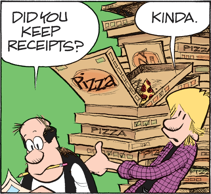 Parallel OCR: KINDA. DID YOU KEEP RECEIPTS? PIZZA PIZZA ? PIZZA KINDA. DID YOU KEEP RECEIPTS? PIZZA PIZZA ? PIZZA
