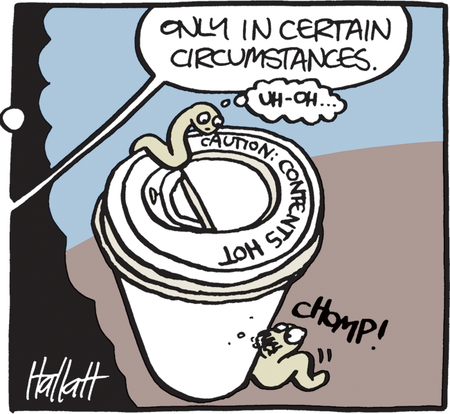 OCR: QULY IN CERTAIN CIRCUMSTANCES. UH-OH..5 CAUTION: CHOMP! Halatt CONFENTS QULY IN CERTAIN CIRCUMSTANCES. UH-OH..5 CAUTION: CHOMP! Halatt CONFENTS