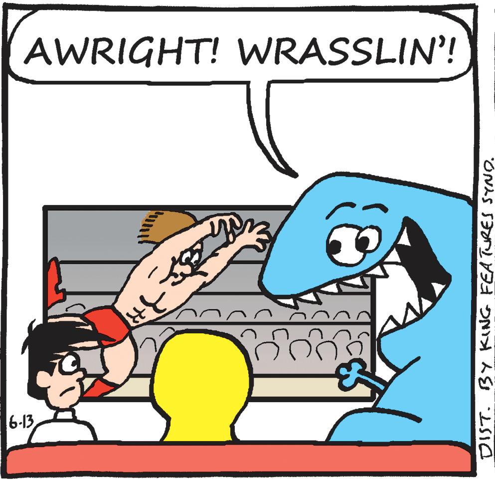 Parallel OCR: AWRIGHT! WRASSLIN'! 6-13 DIST. BY KING FEATURES SYNO. AWRIGHT! WRASSLIN'! 6-13 DIST. BY KING FEATURES SYNO.