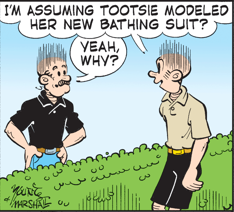 Conversation OCR: I'M ASSUMING TOOTSIE MODELED HER NEW BATHING SUIT? YEAHWHY? o e au MARSHAL Ou I'M ASSUMING TOOTSIE MODELED HER NEW BATHING SUIT? YEAHWHY? o e au MARSHAL Ou