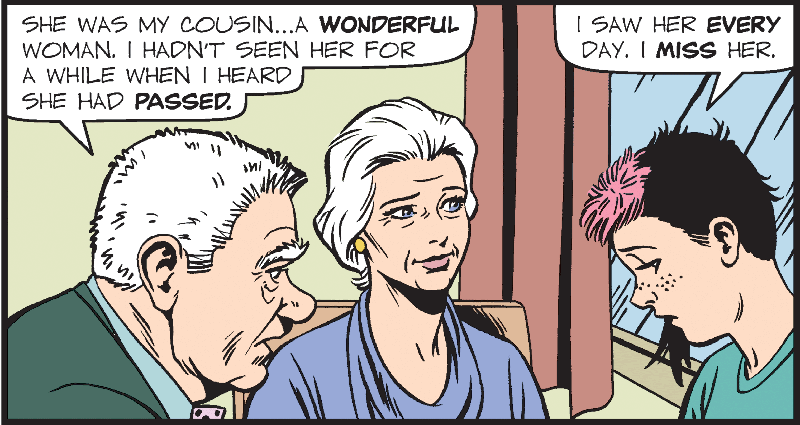 Human OCR: I SAW HER EVERY DAY. I MISS HER. SHE WAS MY COUSIN...A WONDERFUL WOMAN. I HADN'T SEEN HER FOR A WHILE WHEN I HEARD SHE HAD PASSED. ?? ?? I SAW HER EVERY DAY. I MISS HER. SHE WAS MY COUSIN...A WONDERFUL WOMAN. I HADN'T SEEN HER FOR A WHILE WHEN I HEARD SHE HAD PASSED. ?? ??