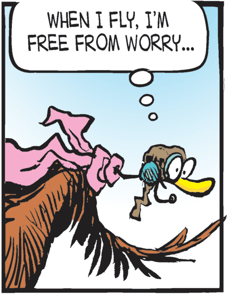 Illustration OCR: WHEN I FLYI'M FREE FROM WORRY.. WHEN I FLYI'M FREE FROM WORRY..