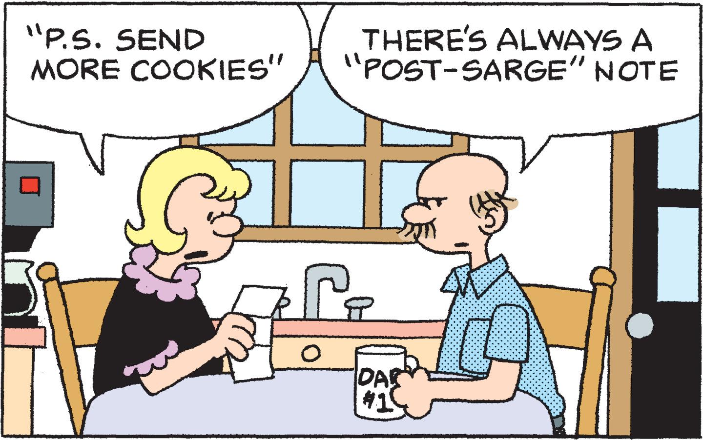 Mammal OCR: "P.S. SEND MORE COOKIES" THERE'S ALWAYS A "POST-SARGE" NOTE DAS 41 "P.S. SEND MORE COOKIES" THERE'S ALWAYS A "POST-SARGE" NOTE DAS 41