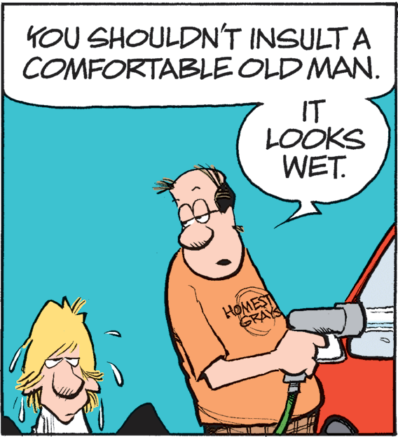 Parallel OCR: KOU SHOULDN'T INSULT A COMFORTABLE OLD MAN. IT LOOKS WET. HØMEST GRAYS KOU SHOULDN'T INSULT A COMFORTABLE OLD MAN. IT LOOKS WET. HØMEST GRAYS