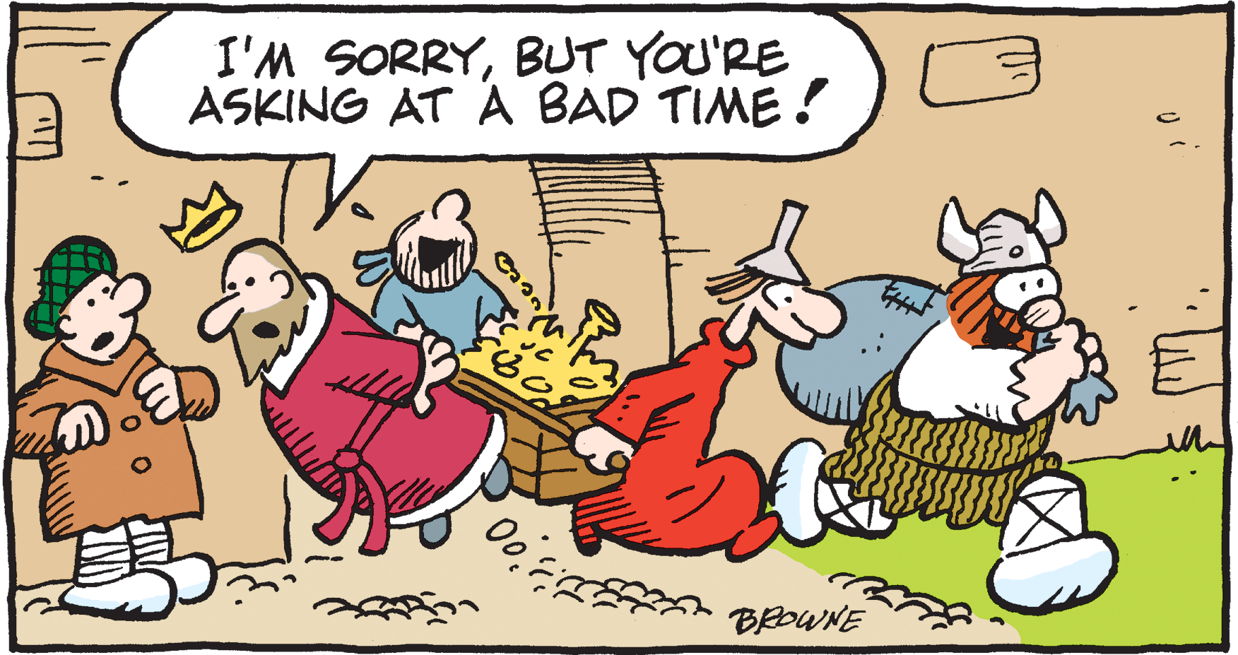 Adaptation OCR: I'M SORRYBUT YOU'RE ASKING AT A BAD TIME ! Oo BROWNE I'M SORRYBUT YOU'RE ASKING AT A BAD TIME ! Oo BROWNE