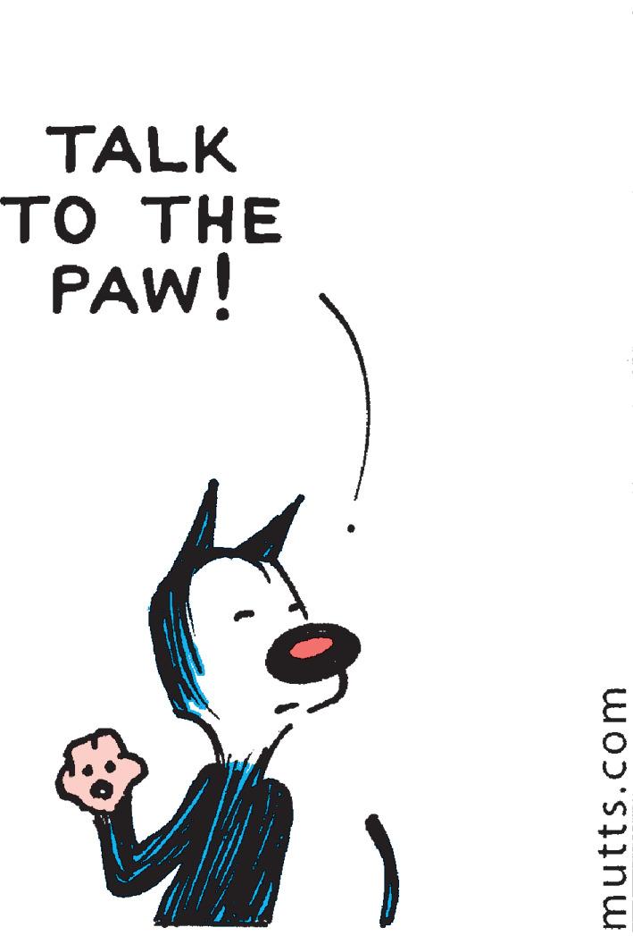 Art OCR: TALK TO THE PAW! mutts.com TALK TO THE PAW! mutts.com