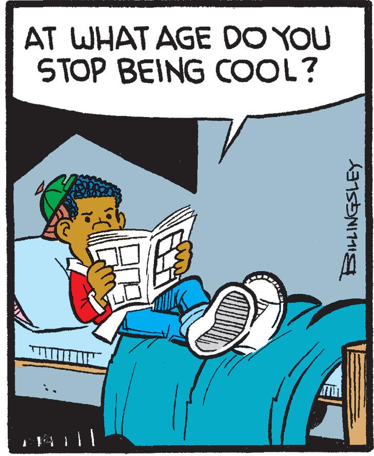 Illustration OCR: AT WHAT AGE DO YOU STOP BEING COOL? AT WHAT AGE DO YOU STOP BEING COOL?