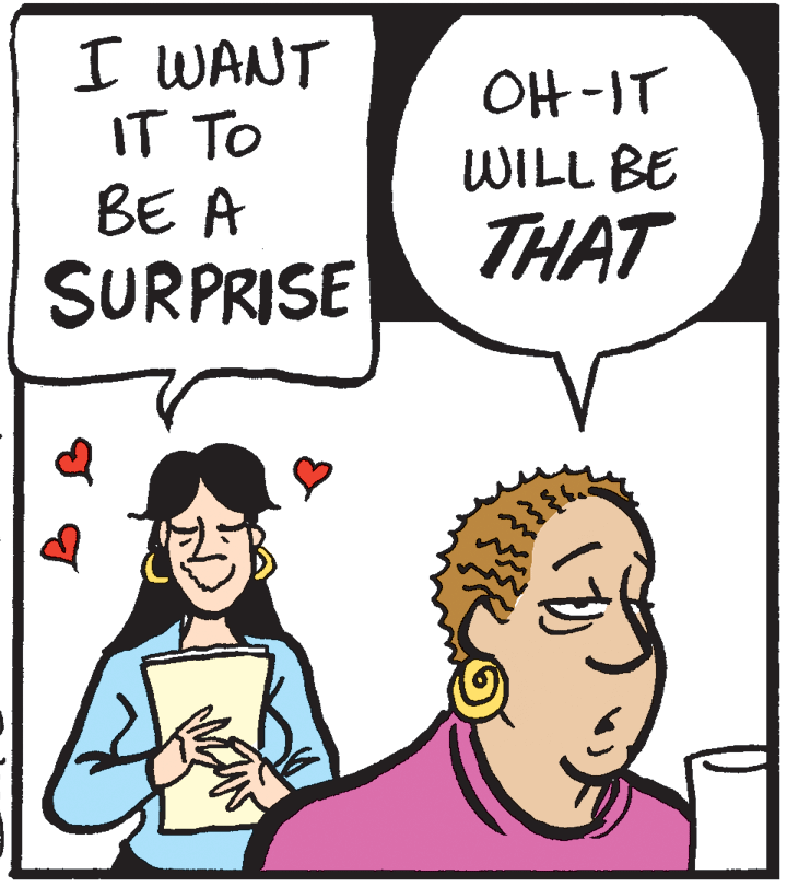 Pleased OCR: I WANT IT TO BE A OH-IT WILL BE THAT SURPRISE I WANT IT TO BE A OH-IT WILL BE THAT SURPRISE