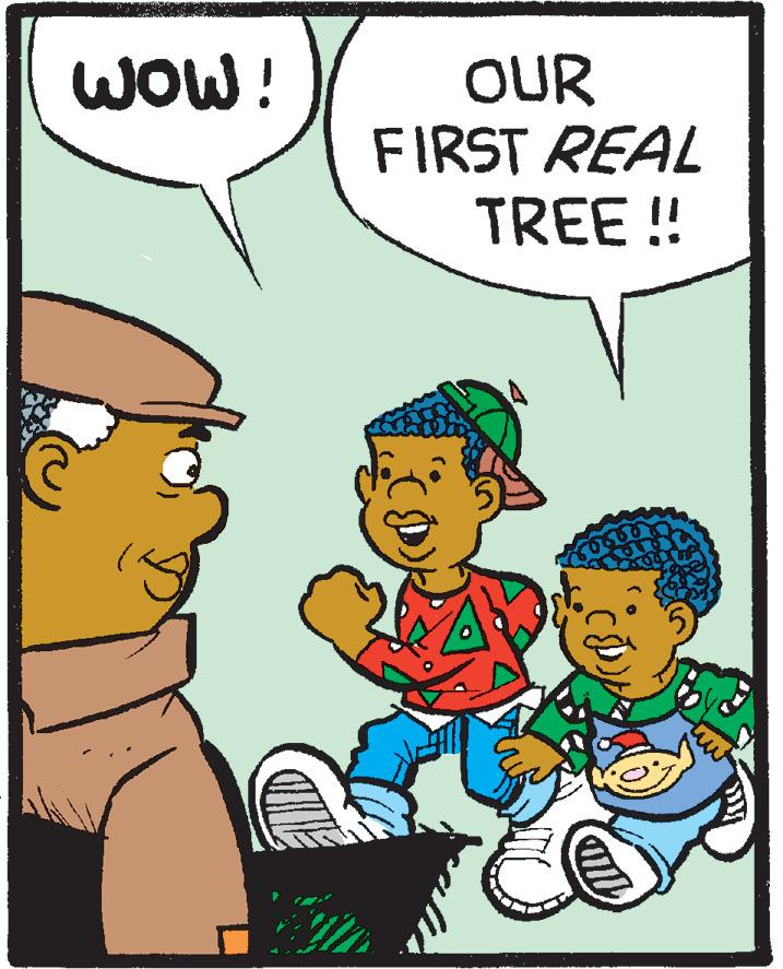 Animated cartoon OCR: OUR FIRST REAL TREE !! wOW! OUR FIRST REAL TREE !! wOW!