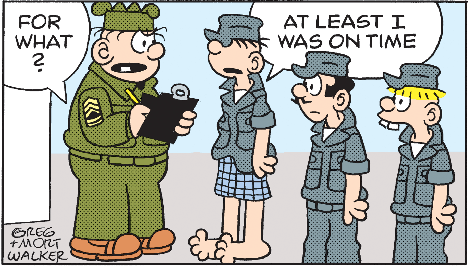 Fiction OCR: FOR WHAT AT LEAST I WAS ON TIME ?REG +MORT WALKER FOR WHAT AT LEAST I WAS ON TIME ? REG +MORT WALKER