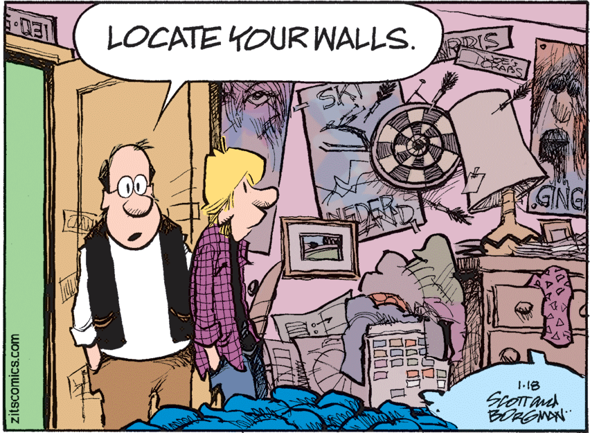 Illustration OCR: LOCATE YOUR WALLS. SING zitscomics.com ? LOCATE YOUR WALLS. SING zitscomics.com ?