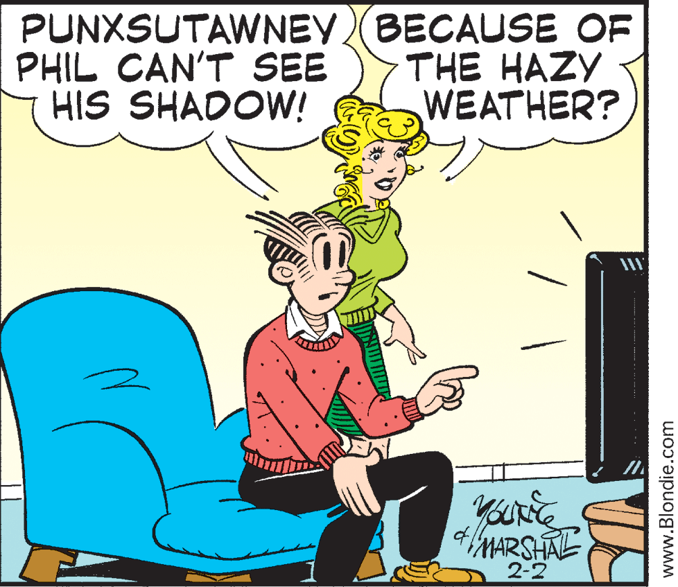 Font OCR: PUNXSUTAWNEYBECAUSE OF PHIL CAN'T SEE HIS SHADOW! THE HAZY WEATHER? MARSHAL 2-2 www.Blondie.com PUNXSUTAWNEYBECAUSE OF PHIL CAN'T SEE HIS SHADOW! THE HAZY WEATHER? MARSHAL 2-2 www.Blondie.com