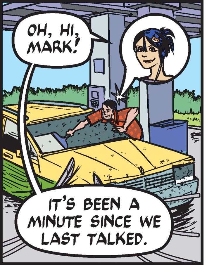 Art OCR: ??MARK! ? ?? IT'S BEEN A MINUTE SINCE WE LAST TALKED. ?? ??MARK! ? ? ? IT'S BEEN A MINUTE SINCE WE LAST TALKED. ? ?