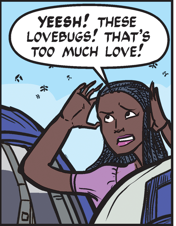 Art OCR: YEESH! THESE LOVEBUGS! THAT'S TOO MUCH LOVE! ? YEESH! THESE LOVEBUGS! THAT'S TOO MUCH LOVE! ?