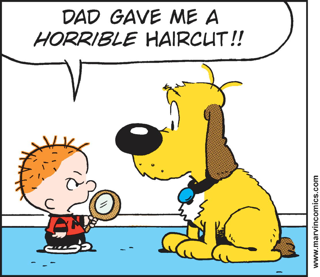 Gesture OCR: DAD GAVE ME A HORRIBLE HAIRCUT!! www.marvincomics.com DAD GAVE ME A HORRIBLE HAIRCUT!! www.marvincomics.com
