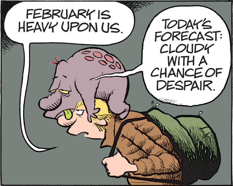 Gesture OCR: FEBRUARK IS HEAVY UPON US. TODAY'S FORÉCAST: CLOUDK WITH A CHANCE OF DESPAIR. AMA FEBRUARK IS HEAVY UPON US. TODAY'S FORÉCAST: CLOUDK WITH A CHANCE OF DESPAIR. AMA
