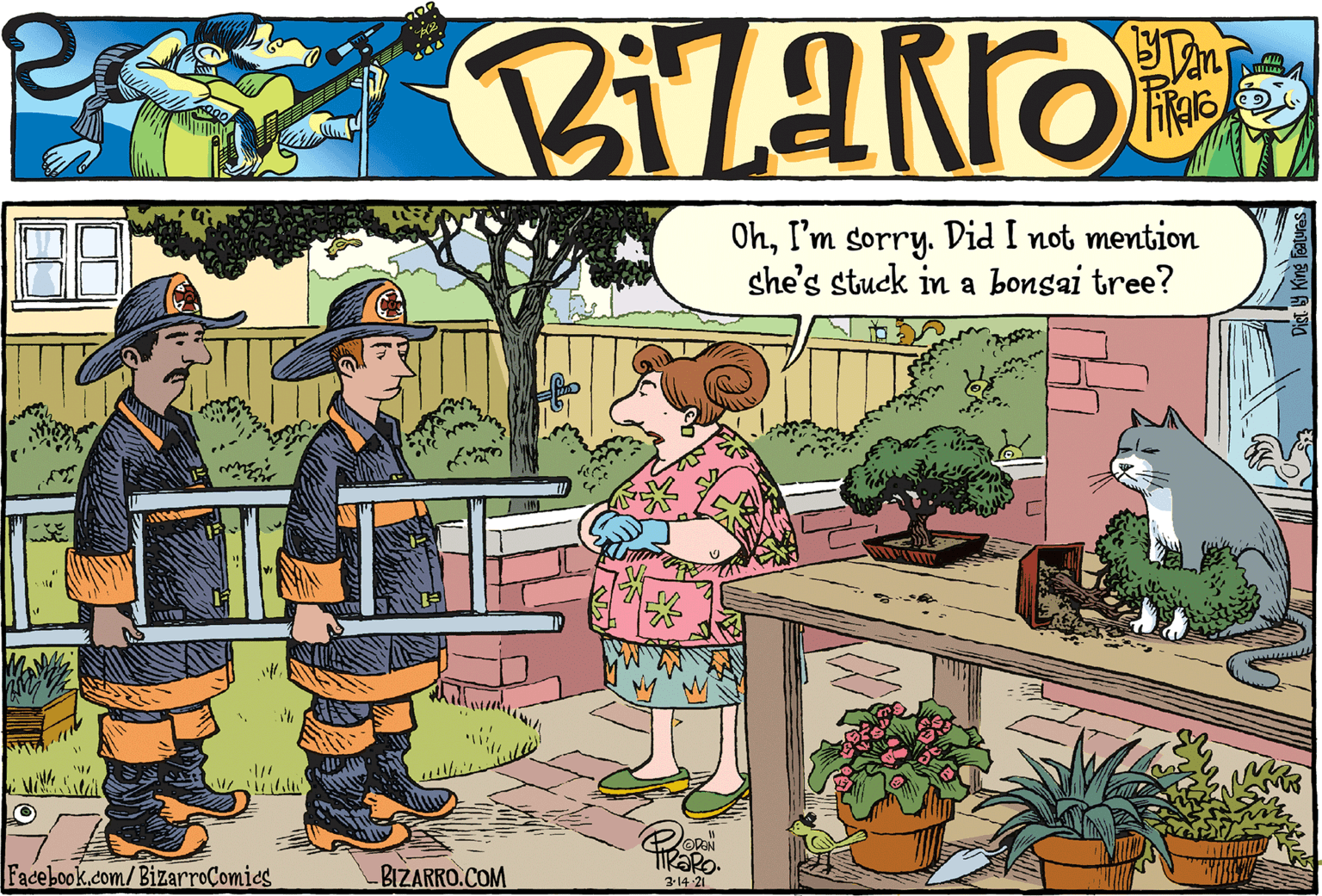 Tree OCR: OhI'm sorry. Did I not mention she's stuck in a bonsai tree? ?? Facebook.com/BizarroComics BIZARRO.COM 314 21 OhI'm sorry. Did I not mention she's stuck in a bonsai tree? ? ? Facebook.com/BizarroComics BIZARRO.COM 314 21