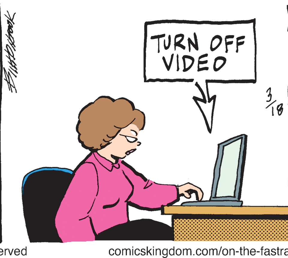Illustration OCR: TURN OFF VIDEO 18 erved comicskingdom.com/on-the-fastra TURN OFF VIDEO 18 erved comicskingdom.com/on-the-fastra