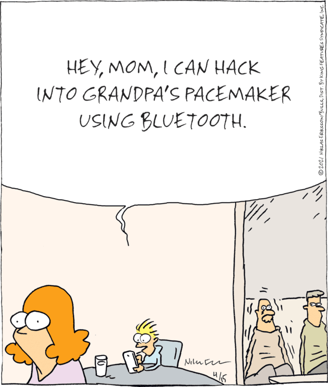 Slope OCR: HEYI CAN HACK NTO GRANDPA's PACEMAKER USING BLUETOOTH. Nilu E © 2021 NIKLAS ERIKSSON/BULLSINC. HEYI CAN HACK NTO GRANDPA's PACEMAKER USING BLUETOOTH. Nilu E © 2021 NIKLAS ERIKSSON/BULLSDIST. BY KING FEATURES SYNDICATE