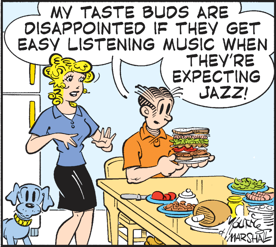 Rectangle OCR: MY TASTE BUDS ARE DISAPPOINTED IF THEY GET EASY LISTENING MUSIC WHEN THEY'RE EXPECTING JAZZ! ?ARSHAL MY TASTE BUDS ARE DISAPPOINTED IF THEY GET EASY LISTENING MUSIC WHEN THEY'RE EXPECTING JAZZ! ?ARSHAL
