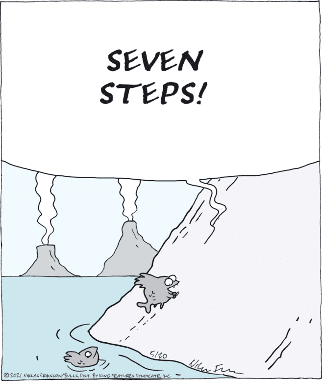Art OCR: SEVEN STEPS! 5120 Vilen Im © 2021 NIKLAS ERIKSSON/BULLEINC. SEVEN STEPS! 5120 Vilen Im © 2021 NIKLAS ERIKSSON/BULLEDIST. BY KING FEATURES SYNDICATE