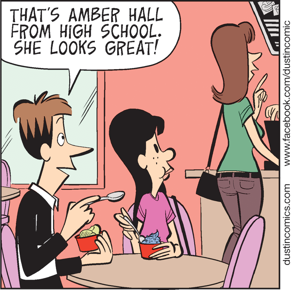 Finger OCR: THAT'S AMBER HALL FROM HIGH SCHOOL. SHE LOOKS GREAT! dustincomics.com www.facebook.com/dustincomic THAT'S AMBER HALL FROM HIGH SCHOOL. SHE LOOKS GREAT! dustincomics.com www.facebook.com/dustincomic