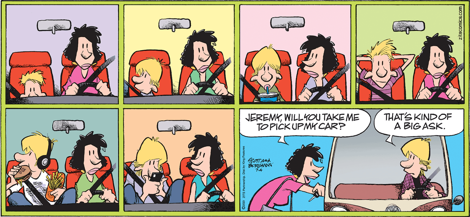 Happy OCR: JEREMYWILLYOU TAKE ME TO PICK UPMK CAR? THAT'S KINDOF A BIG ASK. na ZTS Partrershie JEREMYWILLYOU TAKE ME TO PICK UPMK CAR? THAT'S KINDOF A BIG ASK. na ZTS Partrershie